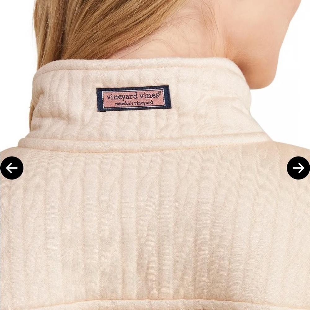 Vineyard Vines Beige Dreamcloth Zip Neck Sweatshirt - Soft Pink - Picture 2 of 4